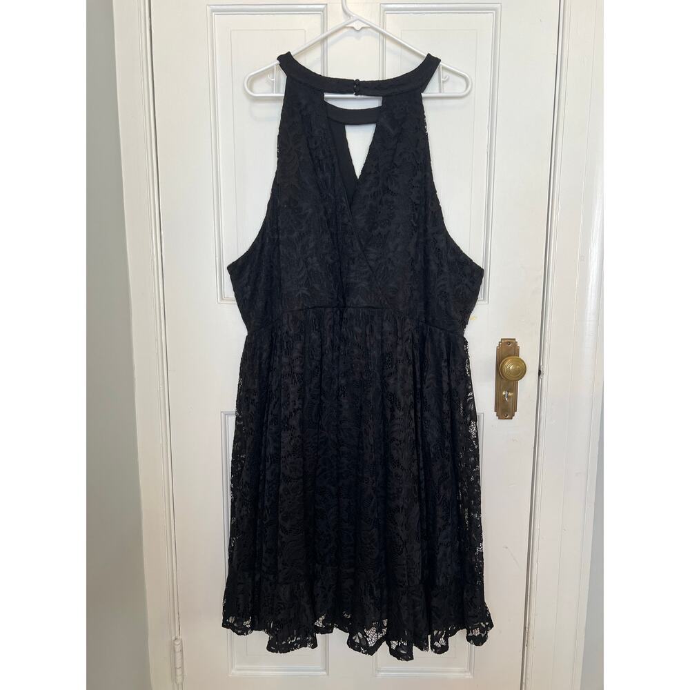 NEW Torrid Black Lace Halter Tier Skater Dress Mini Sleeveless LBD Women's 6X - Picture 6 of 16